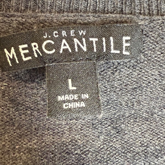 J. Crew Mercantile Gray Polka Dot Long Sleeve Merino Wool Blend Sweater L - Picture 3 of 5